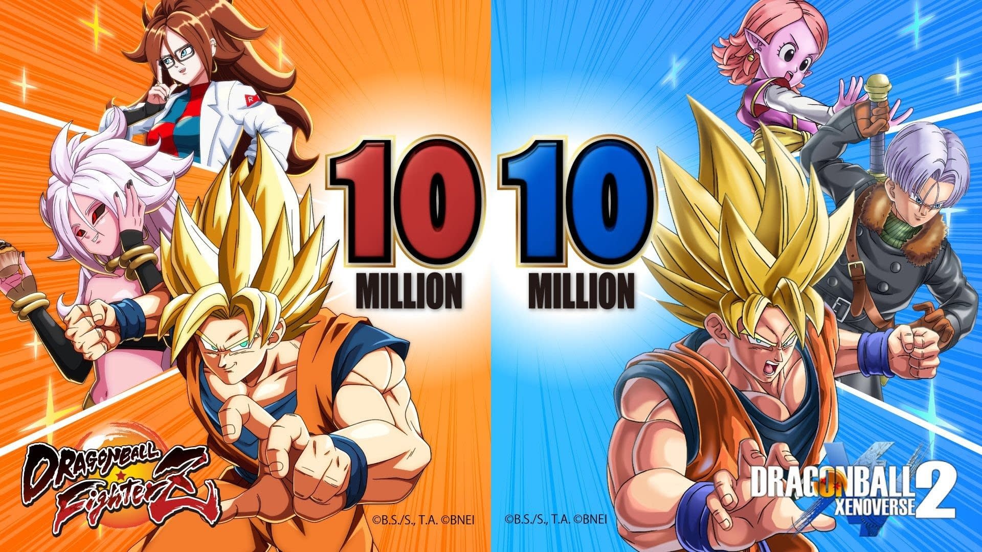 Dragon Ball Fighterz and Dragon Ball Xenoverse 2 sales reached 10 million
