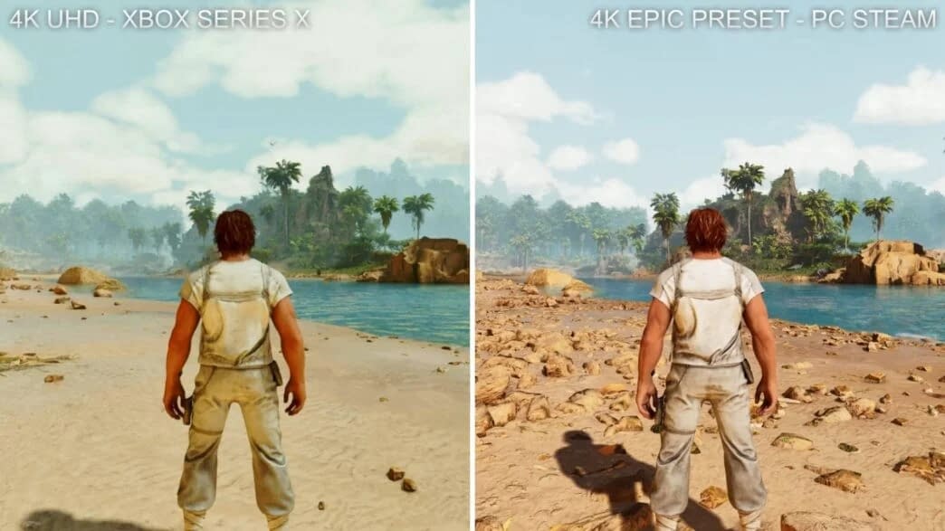 ARK: Survival Ascended Xbox Series X and PC Graphic Comparison