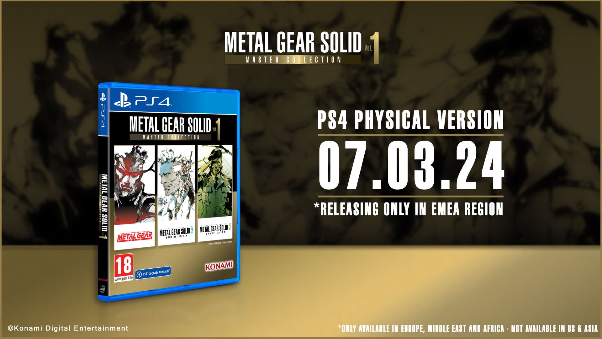 Metal Gear Solid: Master Collection Vol. 1, PS4 Physical Version Launches on March 7